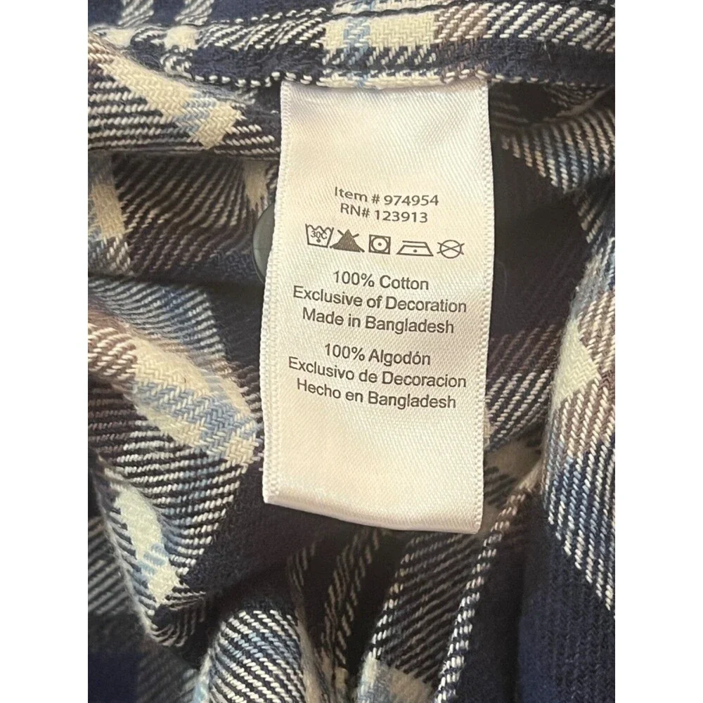 JACHS Men's Long Sleeve Button Down‎ Plaid Shirt Blue 2XL